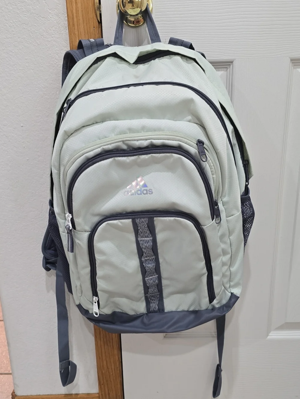 adidas Light Mint and Gray Multi-Compartment Backpack